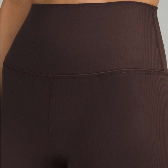 EUC Lululemon Align Ribbed High Rise Crop 23” Espresso Size 10 - Picture 4 of 12